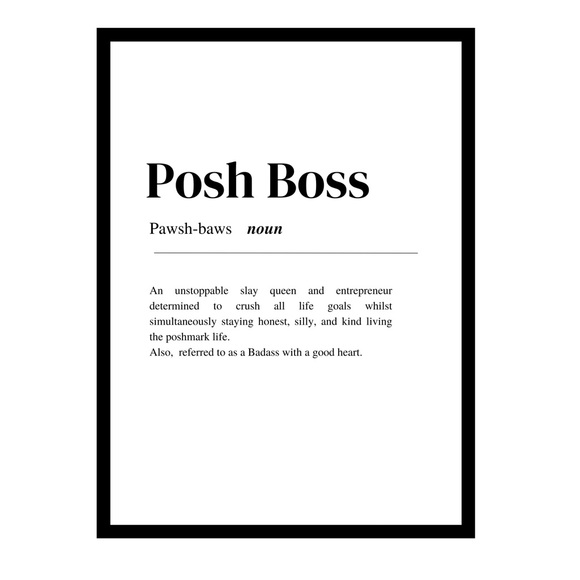Customizable “closet “Posh Boss” Definition Wall Art Print - Picture 2 of 5